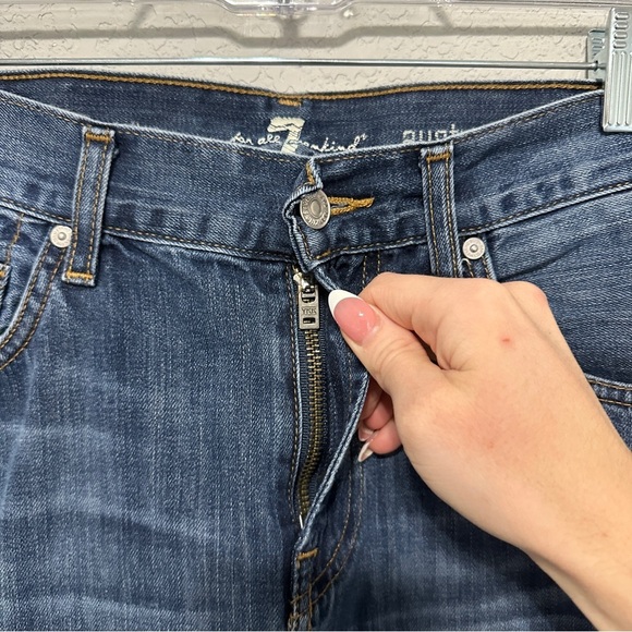 7 For All Mankind Mens Austyn Mid-Rise Straight Leg Blue Jeans Size 31 Classic - Picture 3 of 9